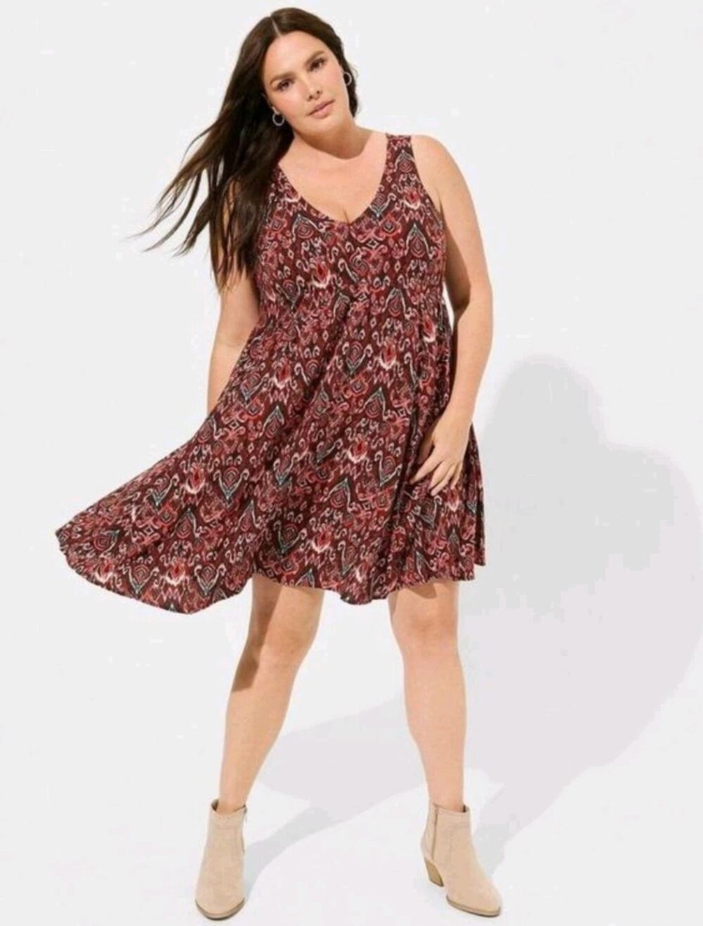 NWT Torrid 2 Above The Knee Challis V-Neck Dress With Pockets 2X 18-20